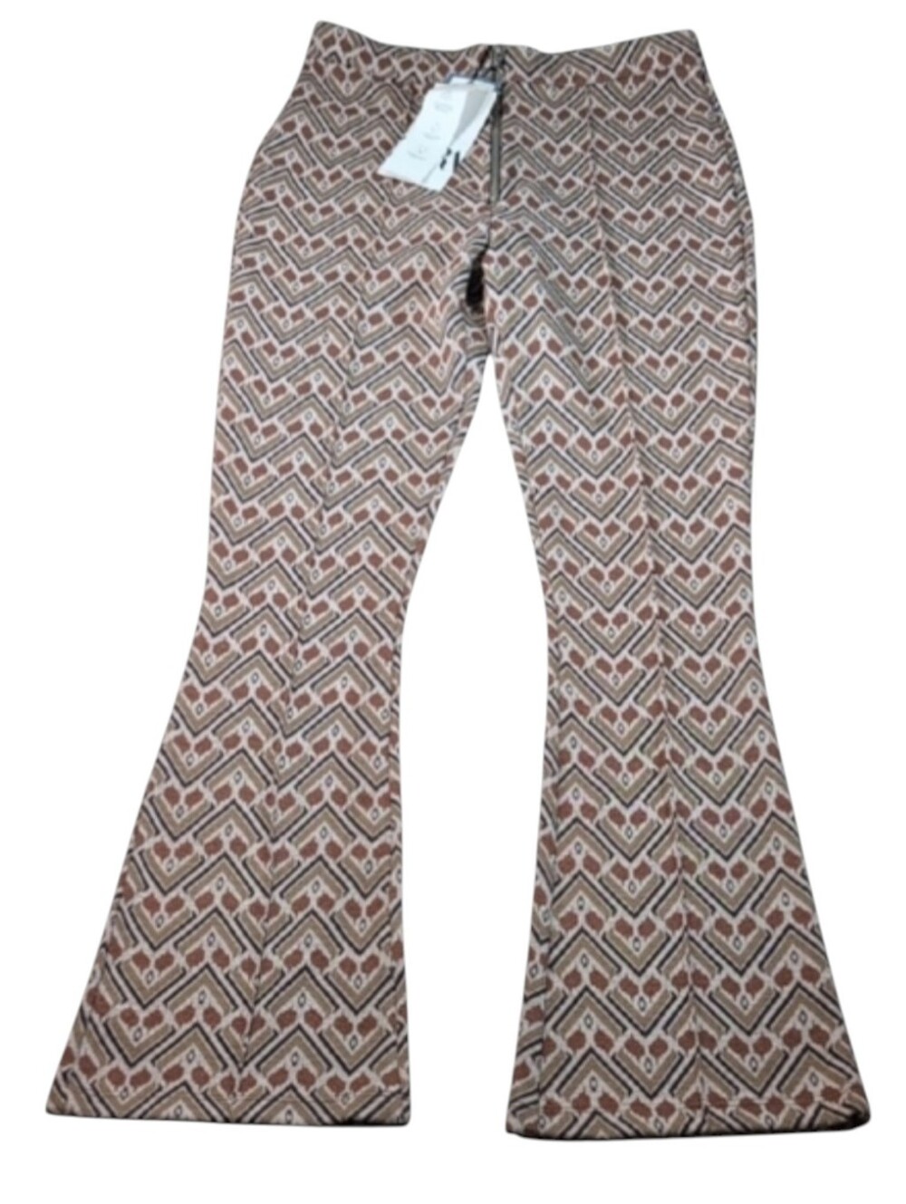 Zara X Spalding High Waist Patterned Flare Pull-On Pants Size Small